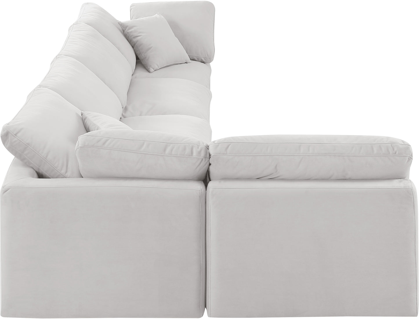 luxus cream velvet modular sectional sec5d