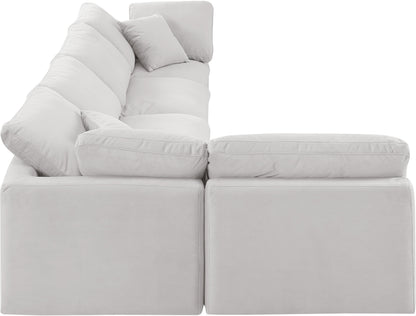 Luxus Cream Velvet Modular Sectional Sec5D