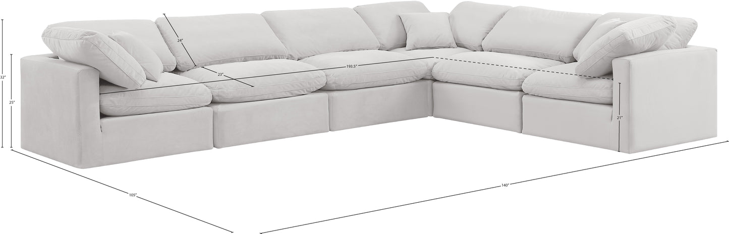 luxus cream velvet modular sectional sec6a