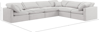 Luxus Cream Velvet Modular Sectional Sec6A