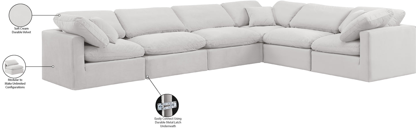 luxus cream velvet modular sectional sec6a