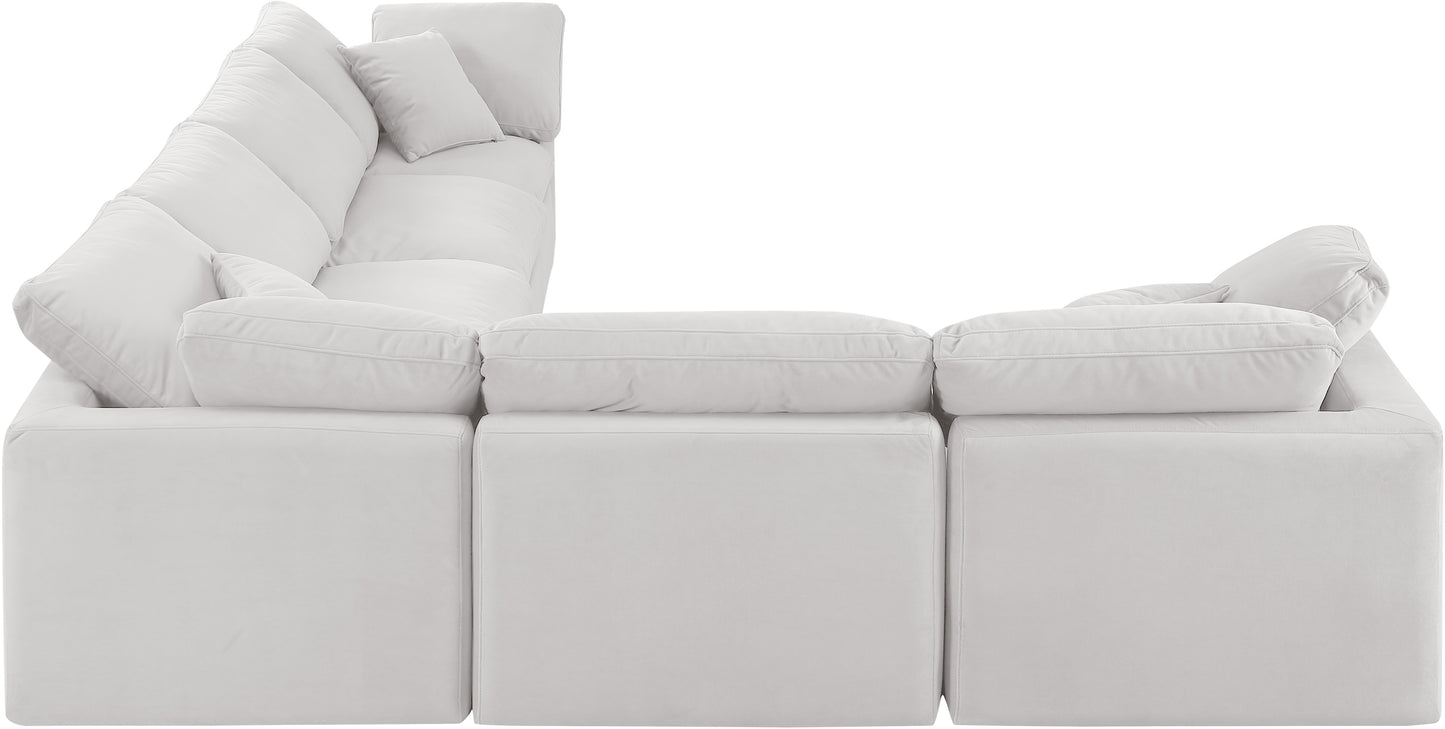 luxus cream velvet modular sectional sec6a