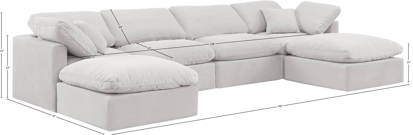 luxus cream velvet modular sectional sec6b