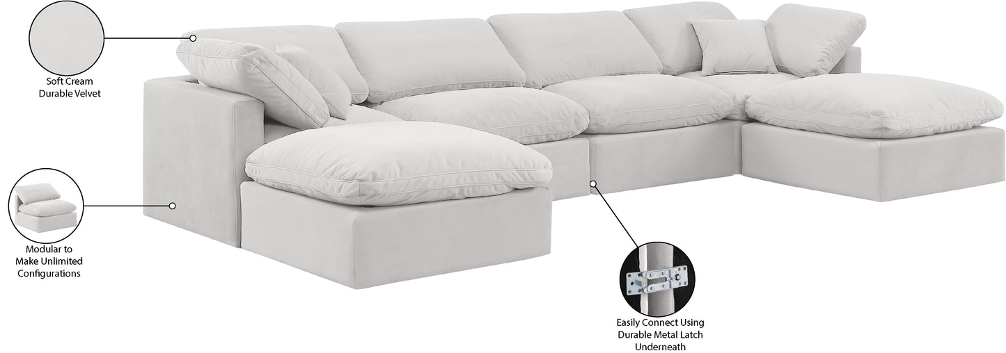 luxus cream velvet modular sectional sec6b