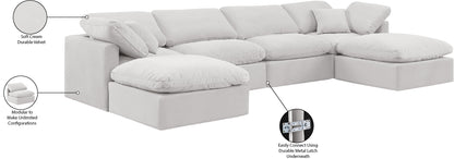 Luxus Cream Velvet Modular Sectional Sec6B