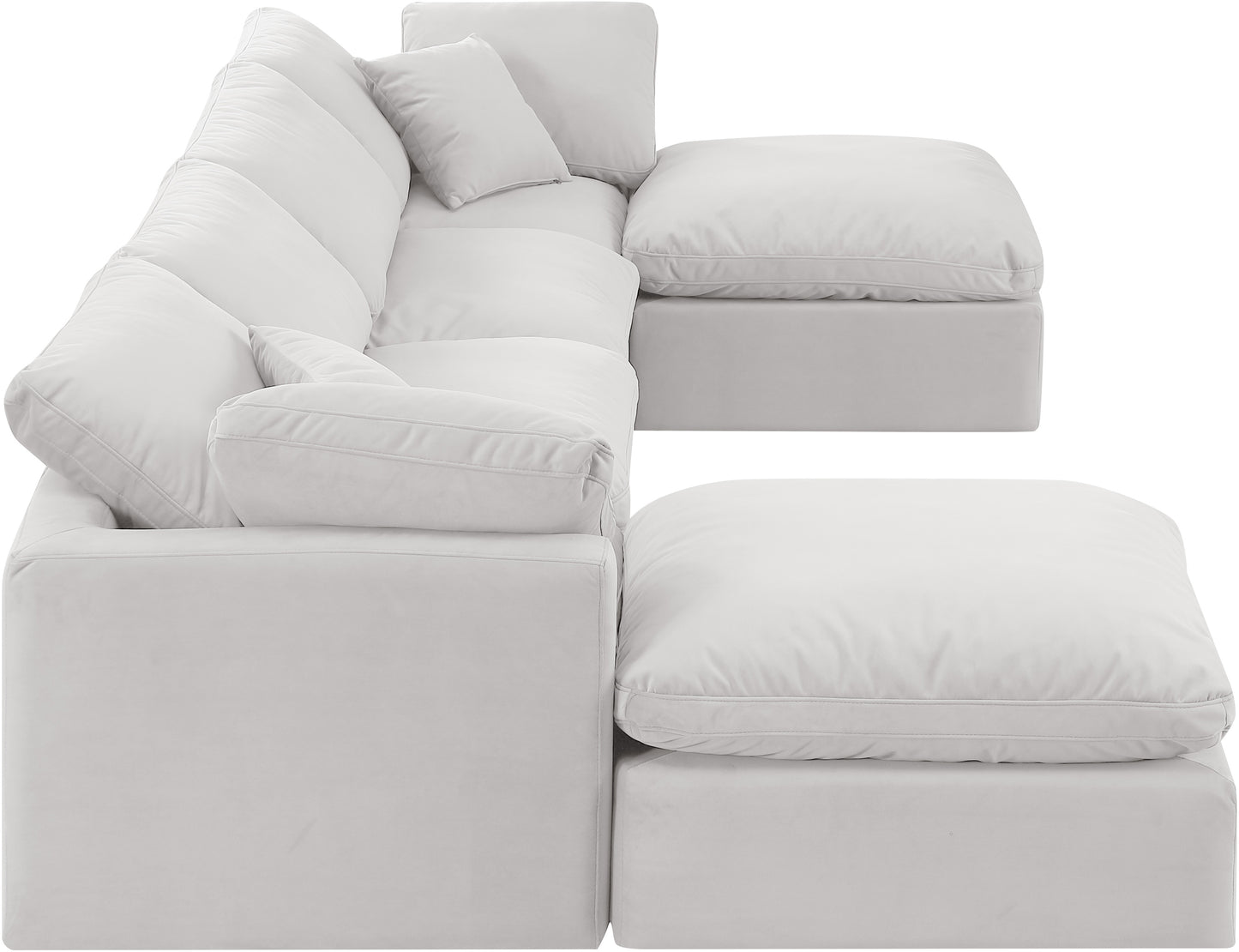 luxus cream velvet modular sectional sec6b