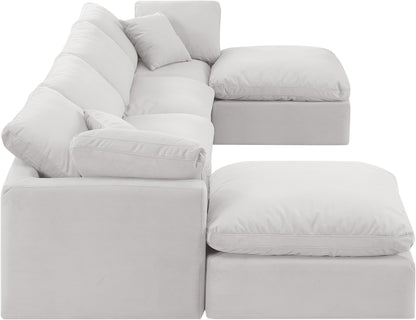 Luxus Cream Velvet Modular Sectional Sec6B