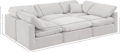 Luxus Cream Velvet Modular Sectional Sec6C