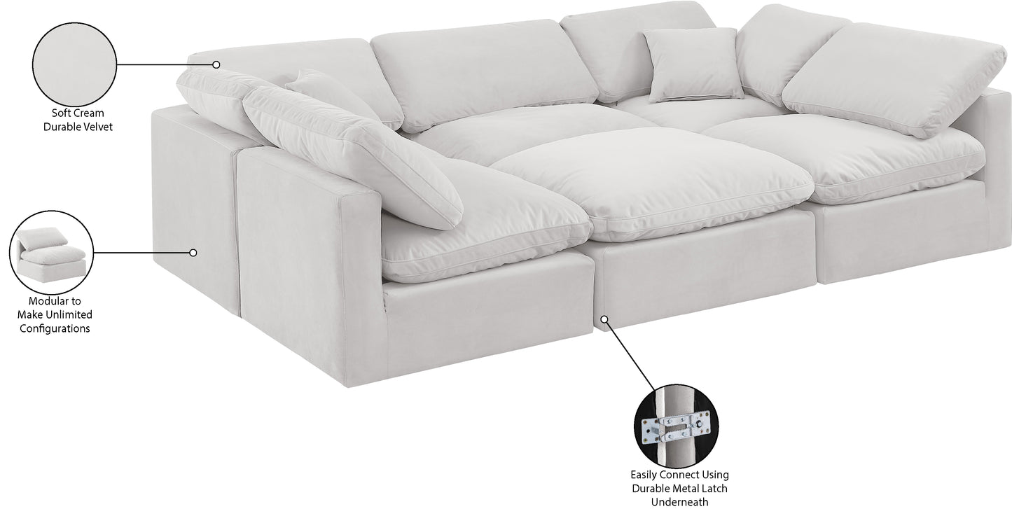 luxus cream velvet modular sectional sec6c