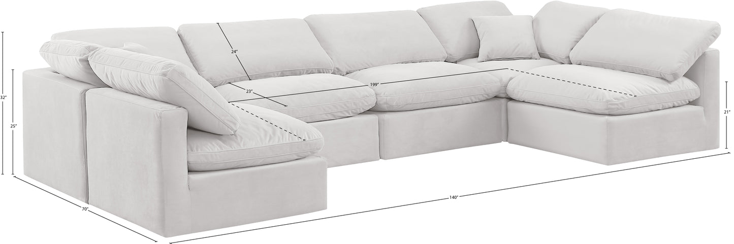 luxus cream velvet modular sectional sec6d