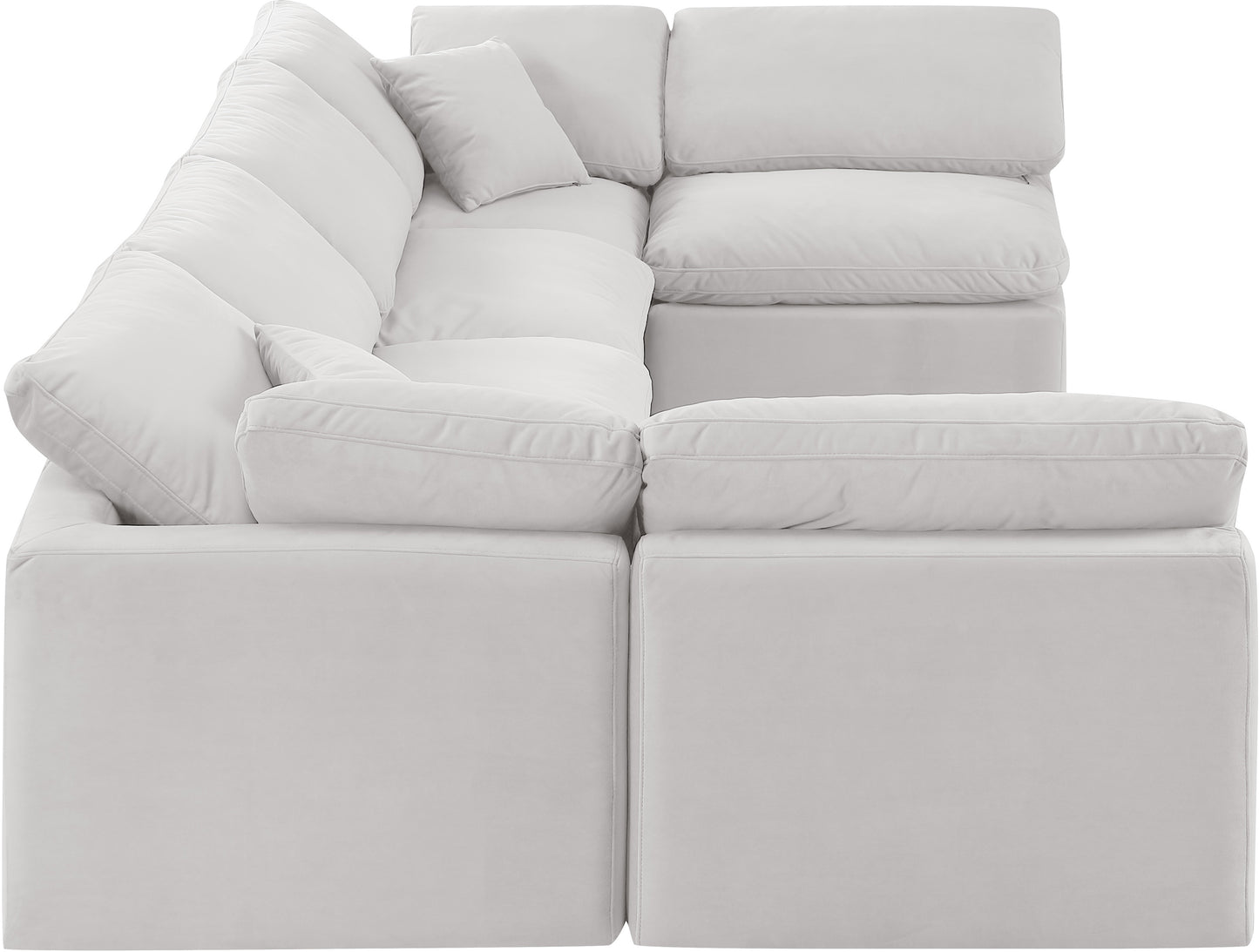 luxus cream velvet modular sectional sec6d