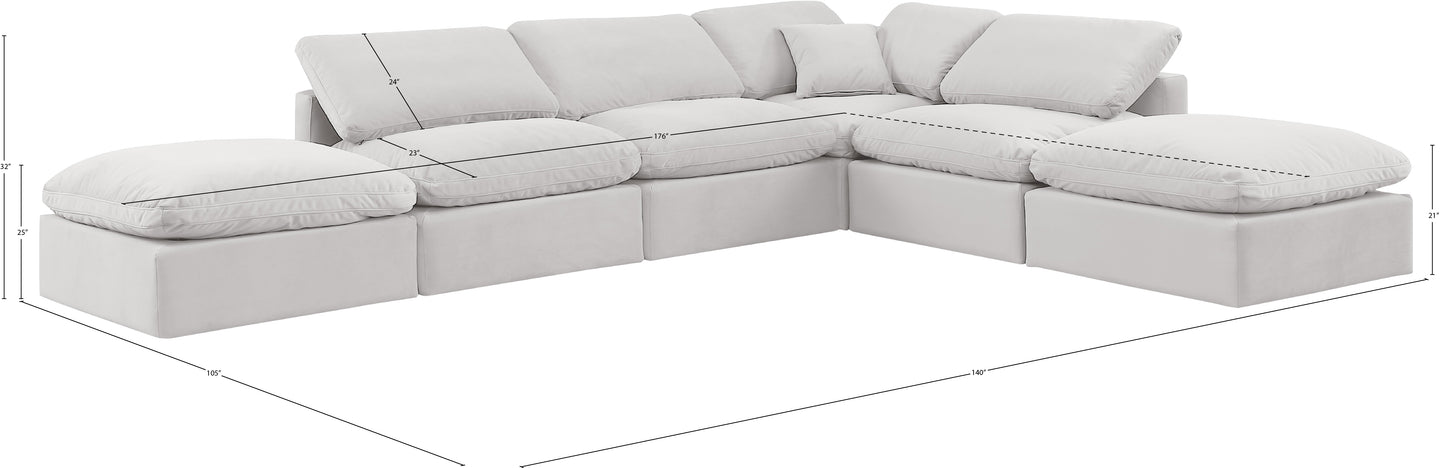 luxus cream velvet modular sectional sec6e