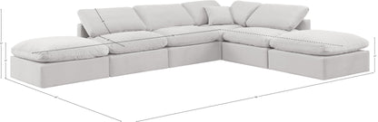 Luxus Cream Velvet Modular Sectional Sec6E