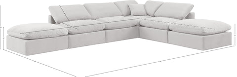 Luxus Cream Velvet Modular Sectional Sec6E