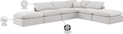 Luxus Cream Velvet Modular Sectional Sec6E