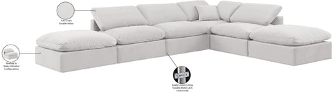 Luxus Cream Velvet Modular Sectional Sec6E