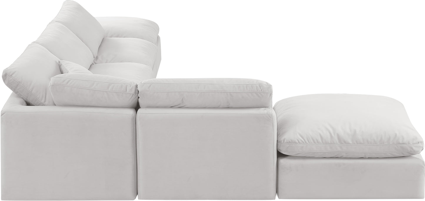 luxus cream velvet modular sectional sec6e