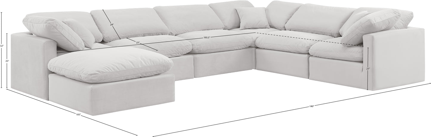 luxus cream velvet modular sectional sec7a