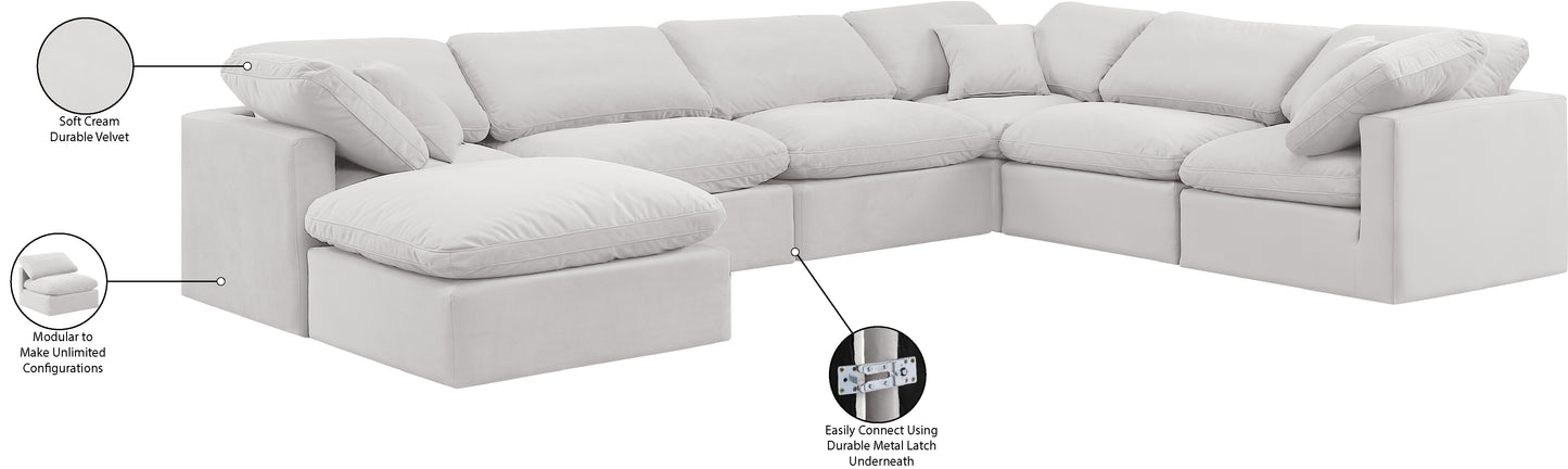 luxus cream velvet modular sectional sec7a