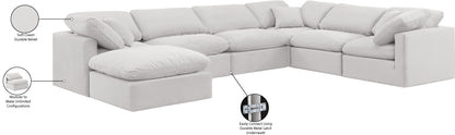 Luxus Cream Velvet Modular Sectional Sec7A