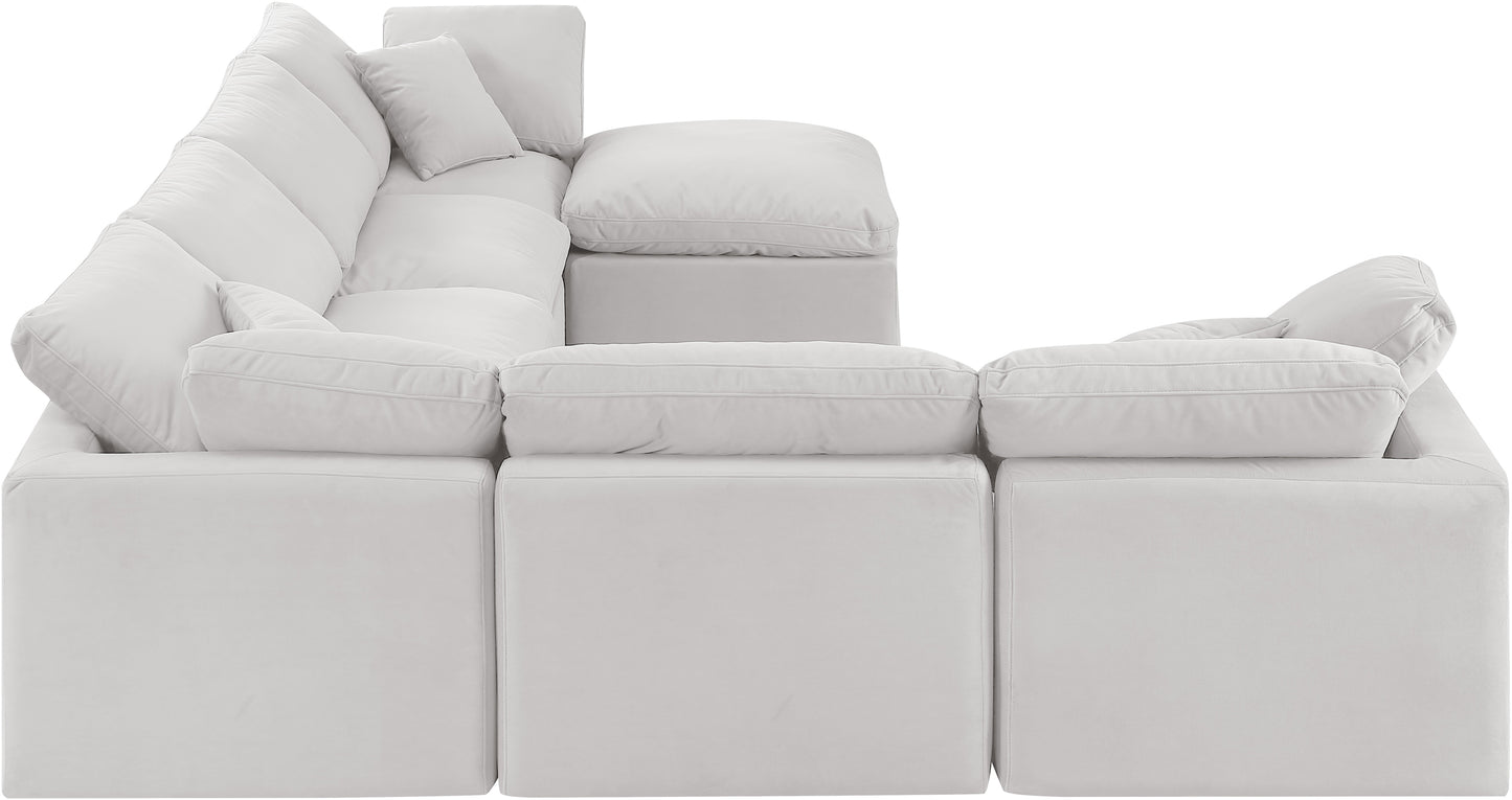 luxus cream velvet modular sectional sec7a