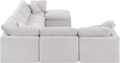 Luxus Cream Velvet Modular Sectional Sec7A