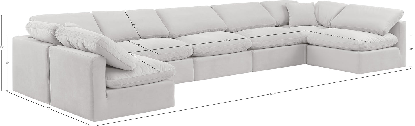 luxus cream velvet modular sectional sec7b