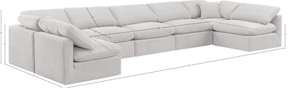 Luxus Cream Velvet Modular Sectional Sec7B