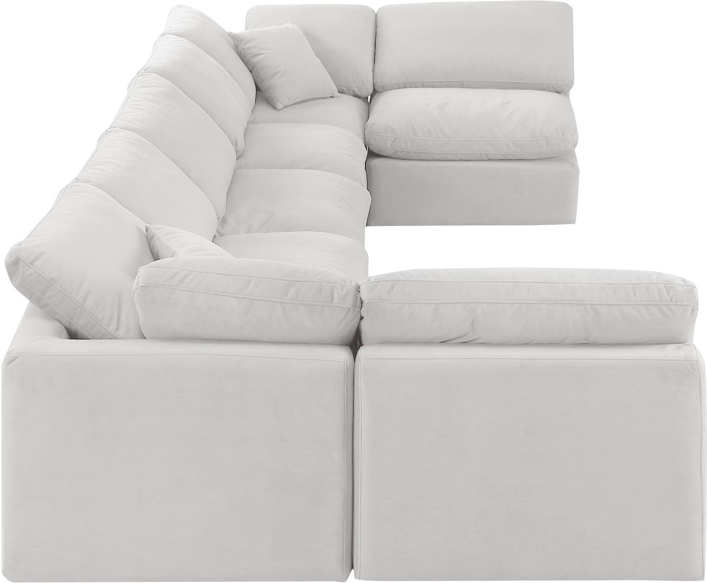 luxus cream velvet modular sectional sec7b