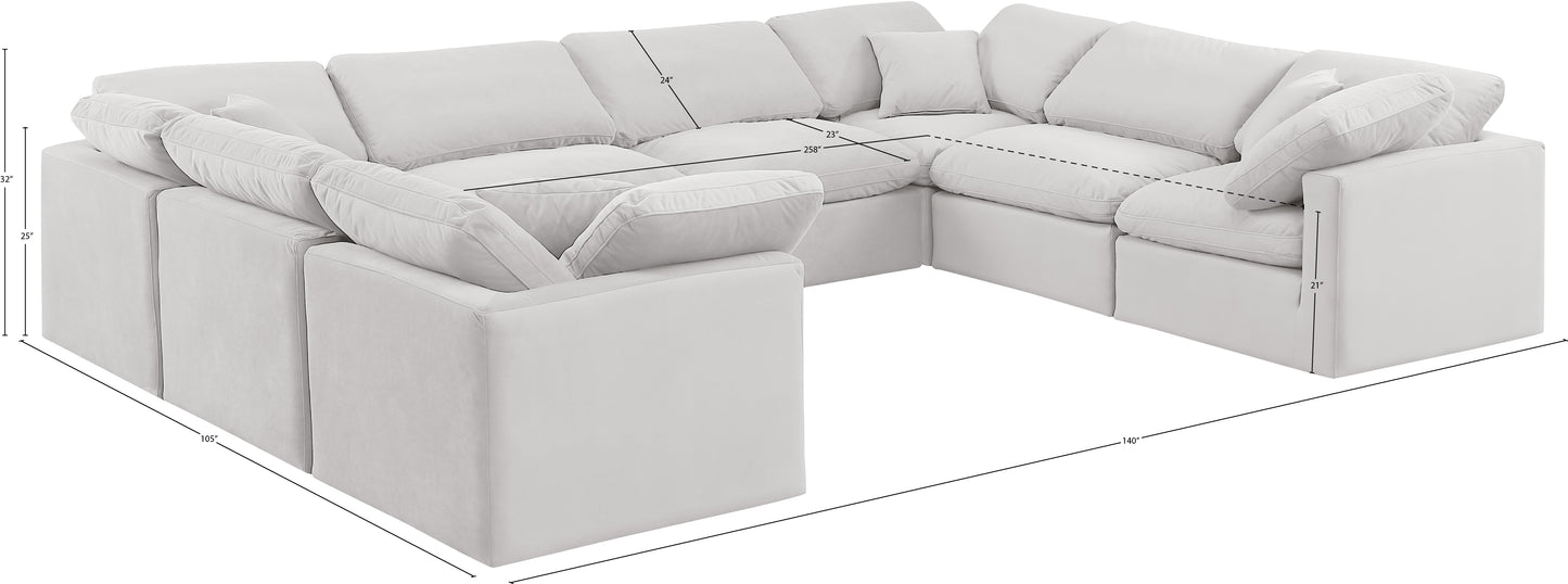 luxus cream velvet modular sectional sec8a