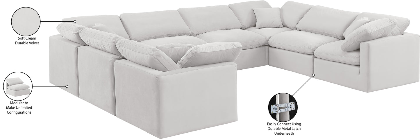 luxus cream velvet modular sectional sec8a