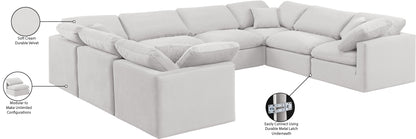 Luxus Cream Velvet Modular Sectional Sec8A