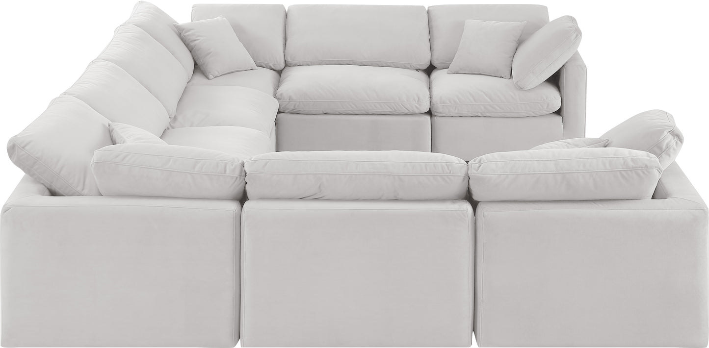 luxus cream velvet modular sectional sec8a