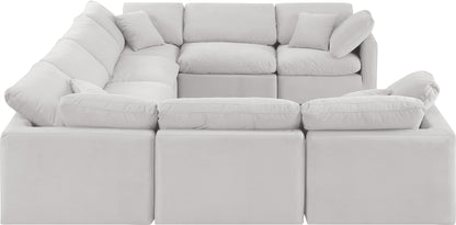 Luxus Cream Velvet Modular Sectional Sec8A