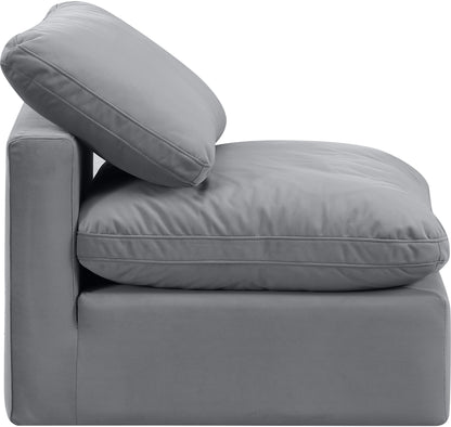 Luxus Grey Velvet Armless Chair Armless