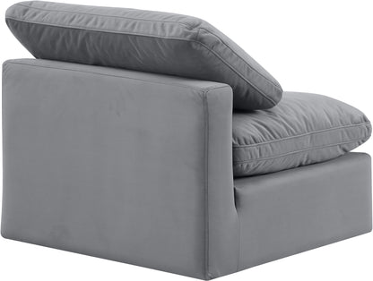 Luxus Grey Velvet Armless Chair Armless