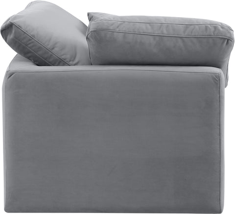 Luxus Grey Velvet Corner Chair Corner