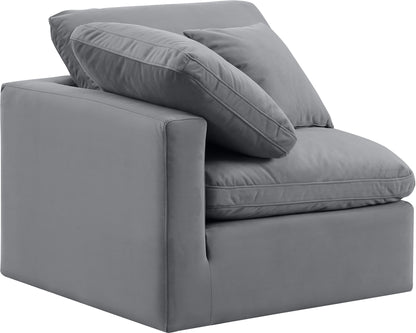 Luxus Grey Velvet Corner Chair Corner