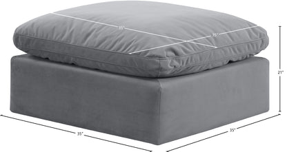 Luxus Grey Velvet Ottoman Ott