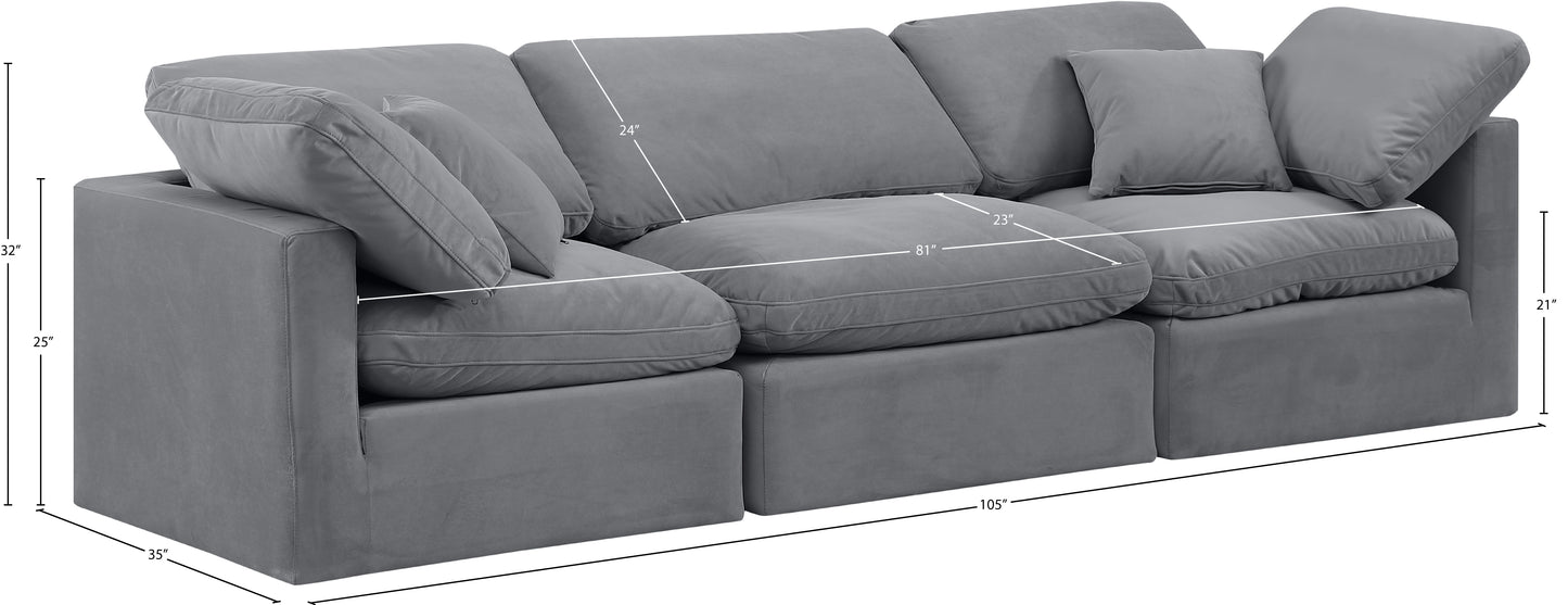 luxus grey velvet modular sofa s105