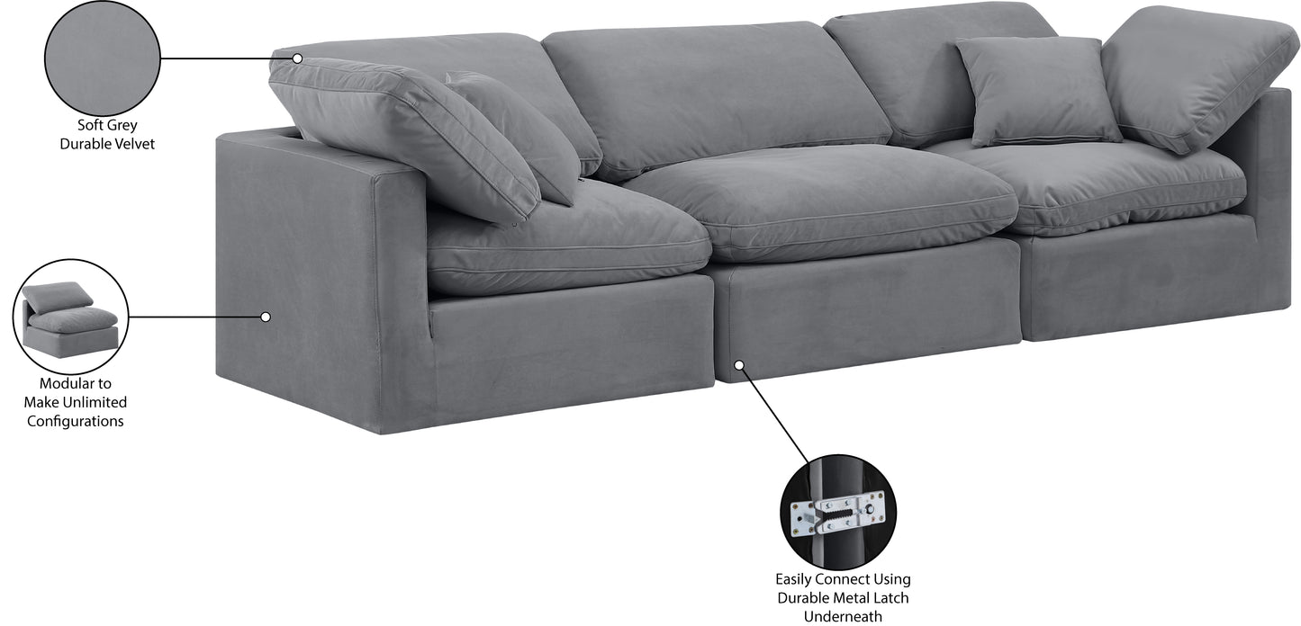 luxus grey velvet modular sofa s105