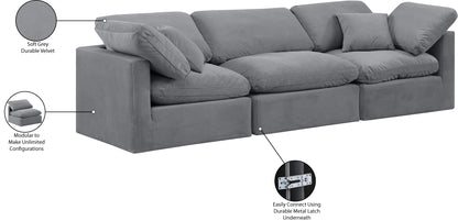 Luxus Grey Velvet Modular Sofa S105