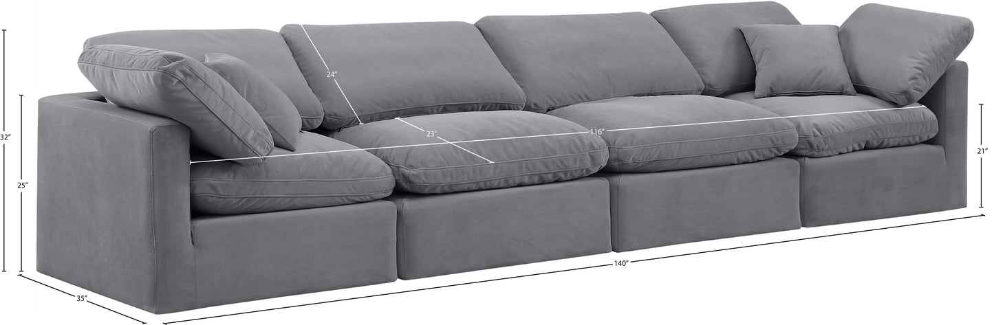 luxus grey velvet modular sofa s140