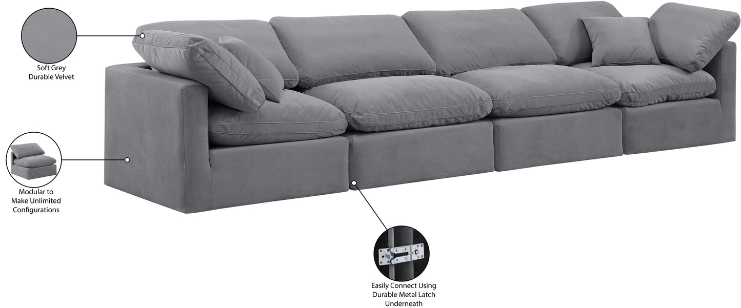 luxus grey velvet modular sofa s140