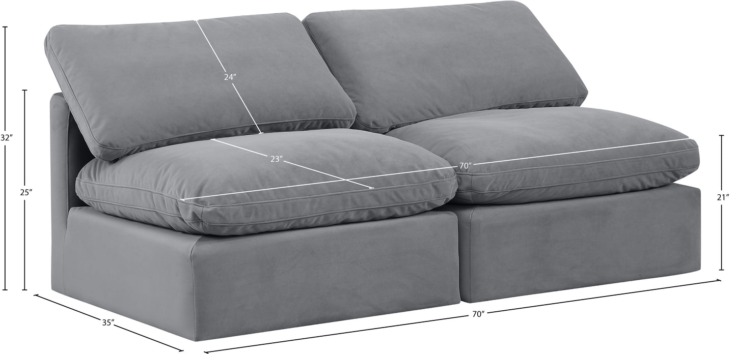 luxus grey velvet modular sofa s2