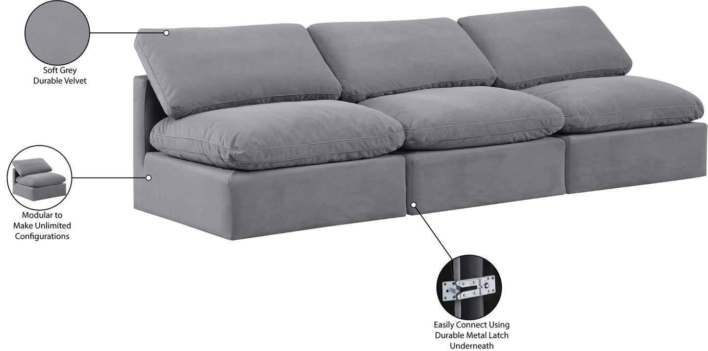 luxus grey velvet modular sofa s3