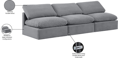 Luxus Grey Velvet Modular Sofa S3