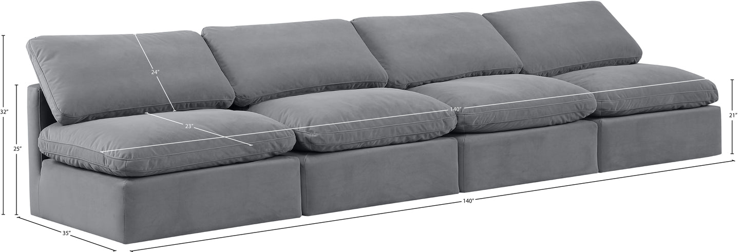 luxus grey velvet modular sofa s4