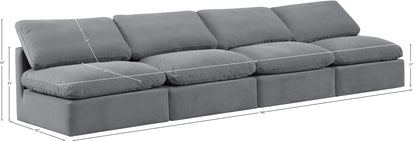 Luxus Grey Velvet Modular Sofa S4