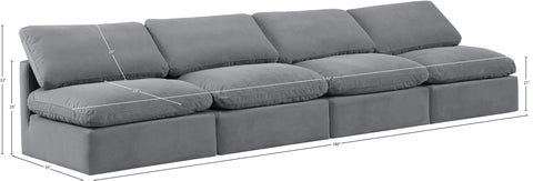 Luxus Grey Velvet Modular Sofa S4